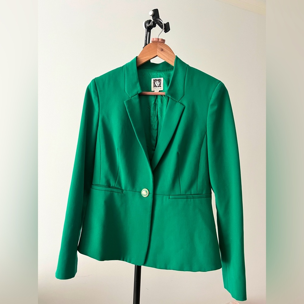Anne Klein Women Green Suit Blazer Jacket
